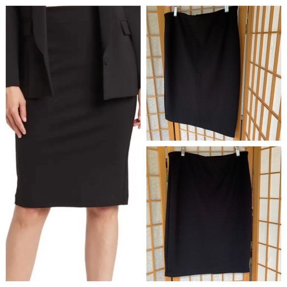 Philosophy Black Stretch Pencil Skirt Career SZ 12 - Picture 1 of 11